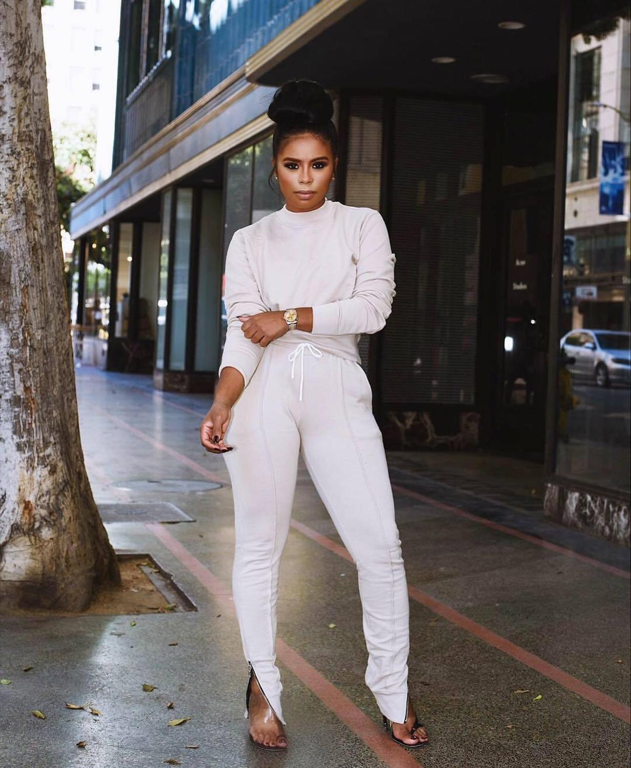 Winter Two Piece Strazy Set Womens set Long sleeve TShirt pants suit Casual tracksuit outfit Sweatsuit Sporty