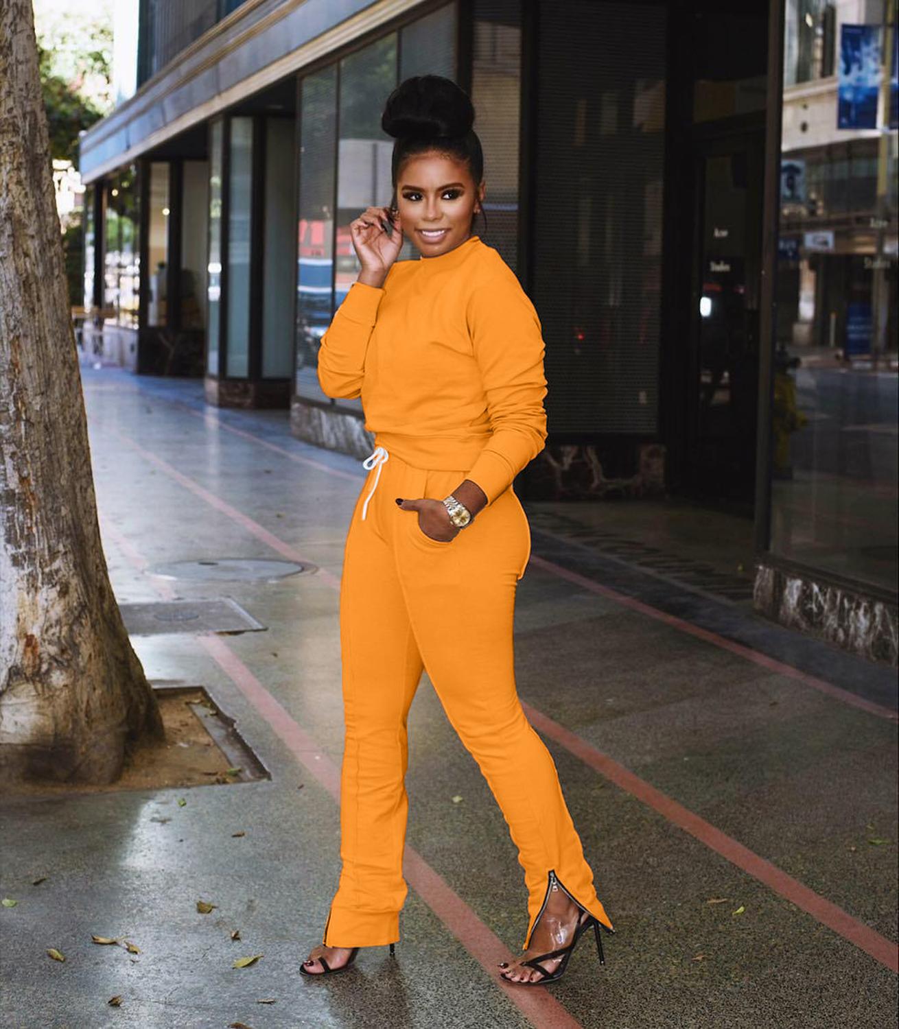 Winter Two Piece Strazy Set Womens set Long sleeve TShirt pants suit Casual tracksuit outfit Sweatsuit Sporty