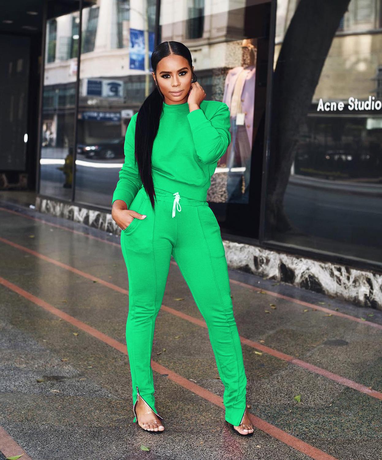 Winter Two Piece Strazy Set Womens set Long sleeve TShirt pants suit Casual tracksuit outfit Sweatsuit Sporty
