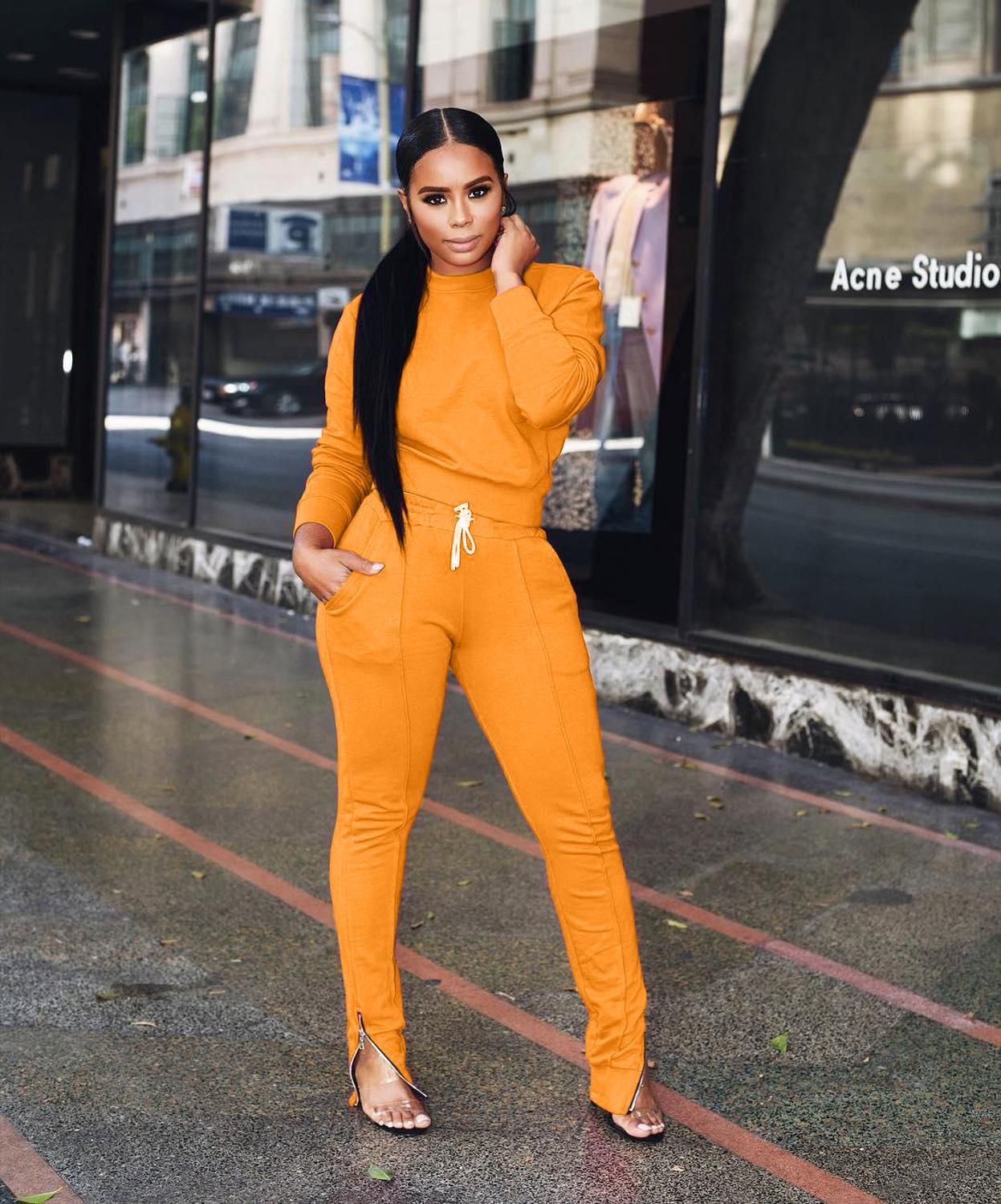 Winter Two Piece Strazy Set Womens set Long sleeve TShirt pants suit Casual tracksuit outfit Sweatsuit Sporty