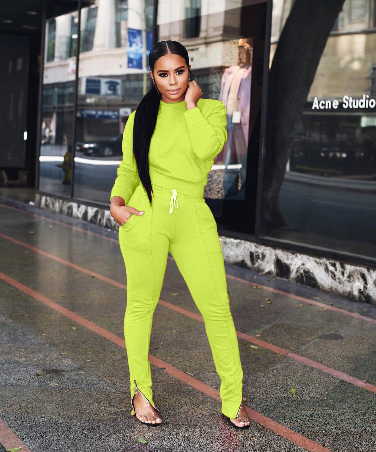 Winter Two Piece Strazy Set Womens set Long sleeve TShirt pants suit Casual tracksuit outfit Sweatsuit Sporty